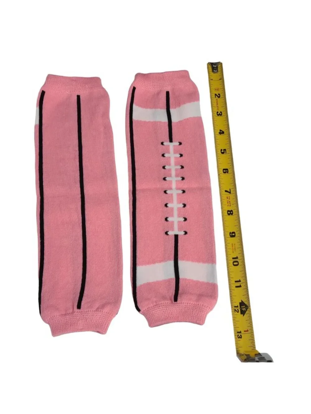 Leg Warmers Pink Football White Black Women Girl Halloween Leggings New w Tags